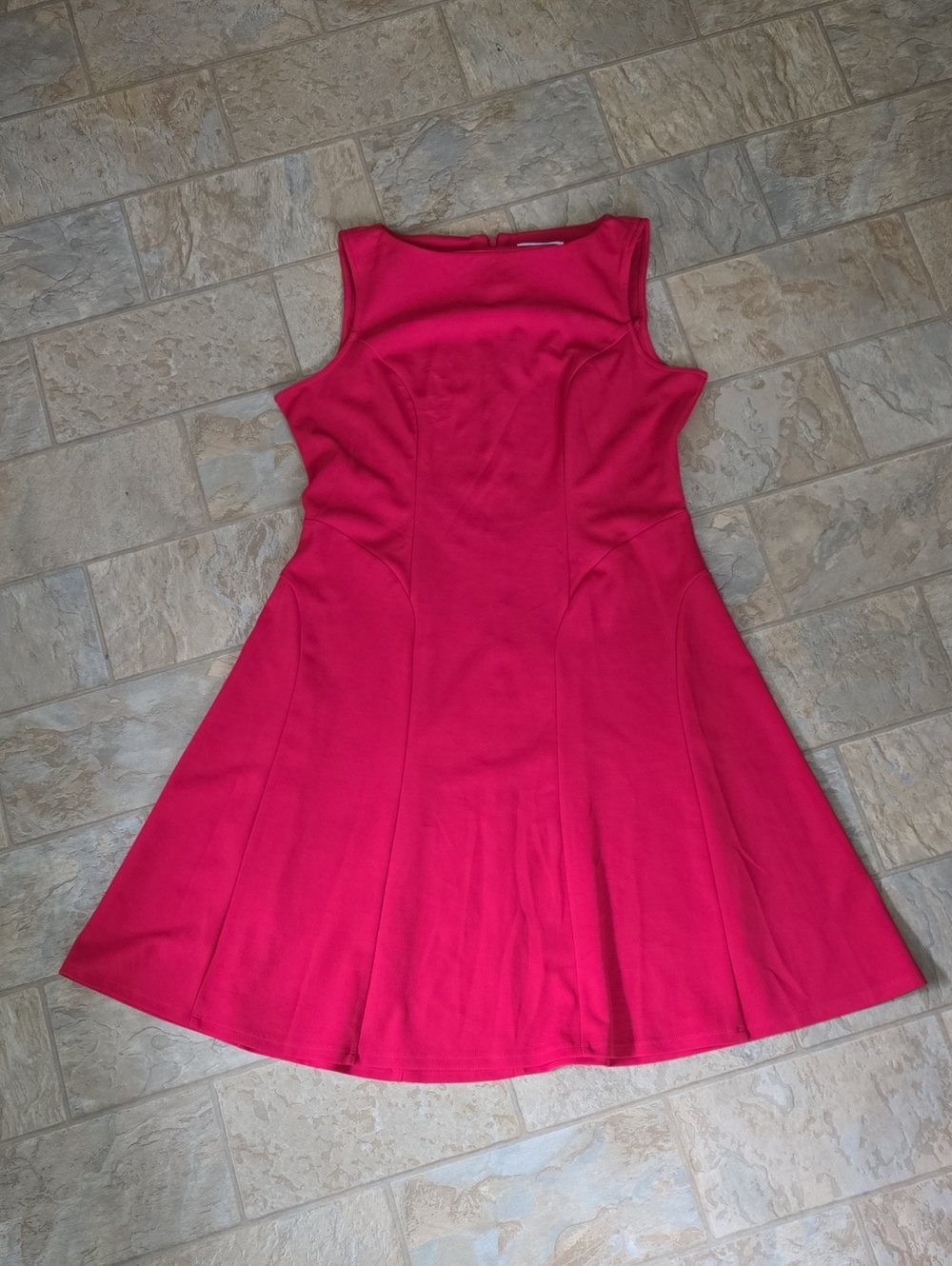 Liz Claiborne Sleeveless Fit-and-Flare Dress in Bright Red